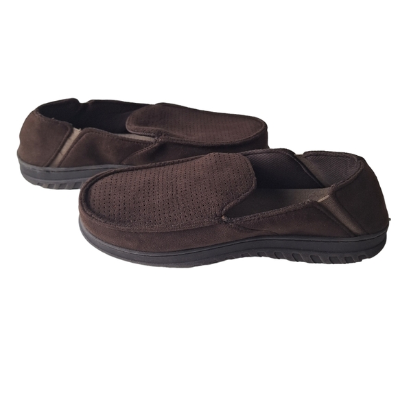 Dearfoam Mens Brown Comfy Memory Foam Cushion Slip On Moccasin Slippers Size 7-8 - Picture 6 of 9